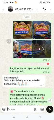 Testimonial Papan Bunga Pernikahan cikeusi